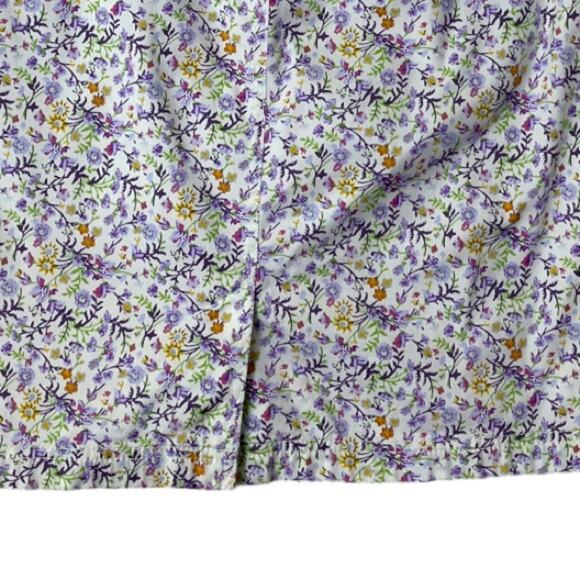 J. Jill Skirt Cream Blue Multi Floral Live-in-Chino Casual Pockets Size 14 Plus - Picture 8 of 12